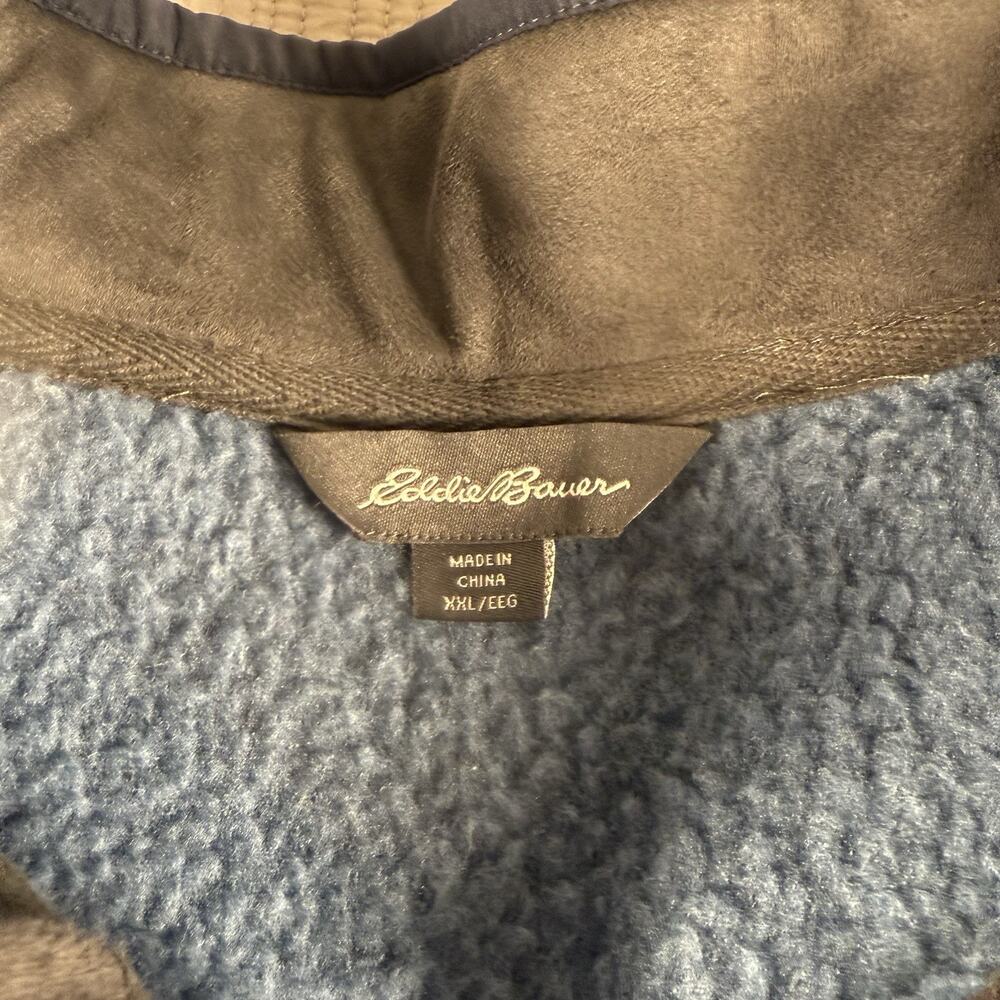 Eddie Bauer Pullover Men 2XL Blue 1/4 Zip Hiking Fleece Outdoors Gorpcore - Picture 2 of 9